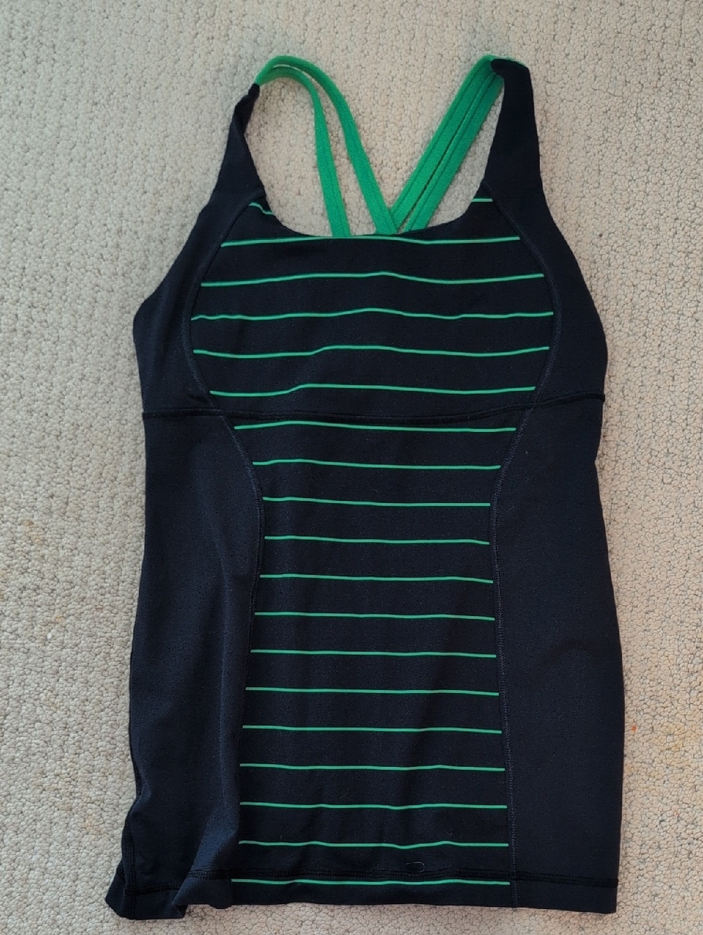 lululemon athletica Tank Top Black with Green Stripes